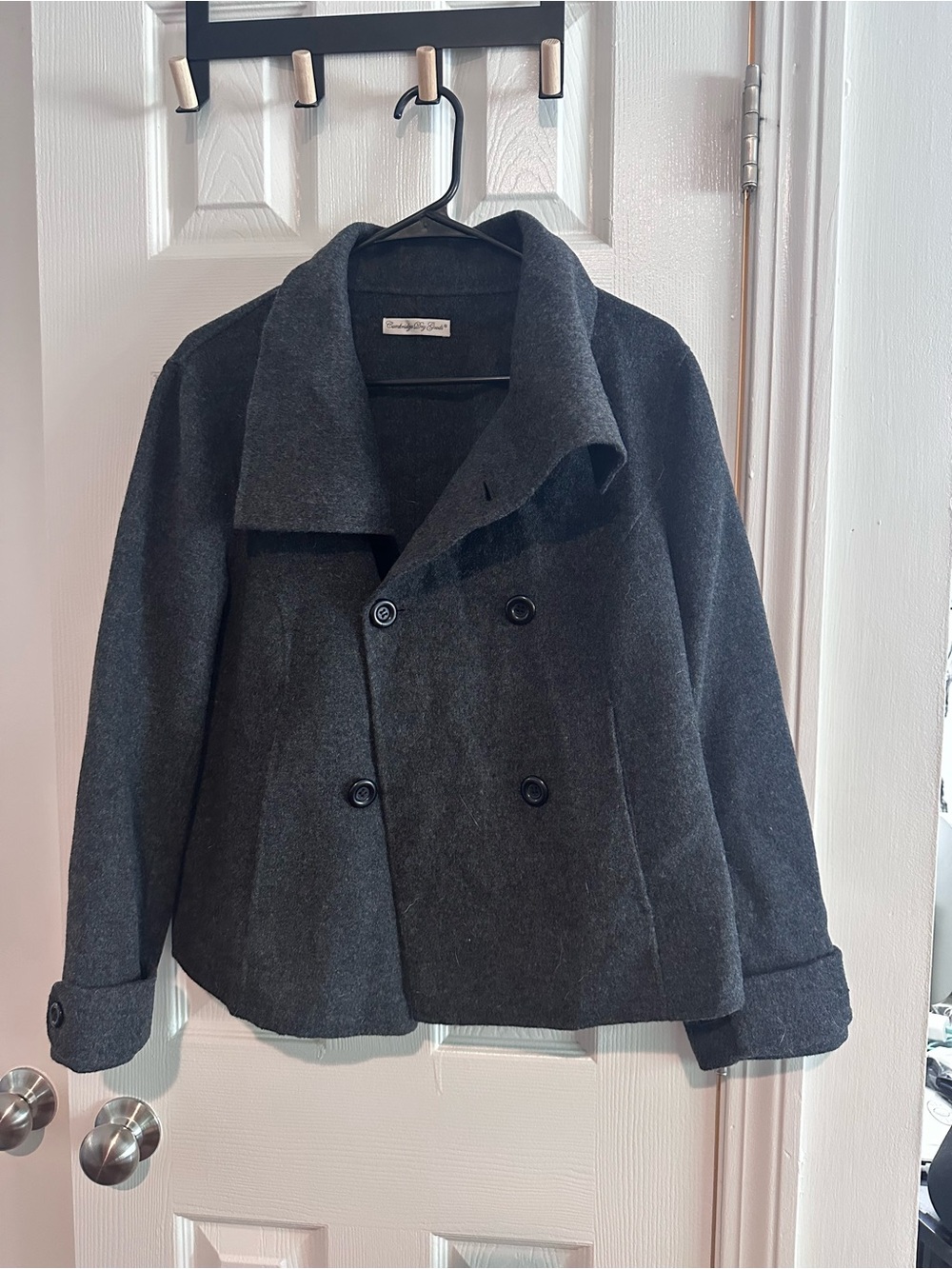 Cambridge Dry Goods Charcoal Double-Breasted Peacoat